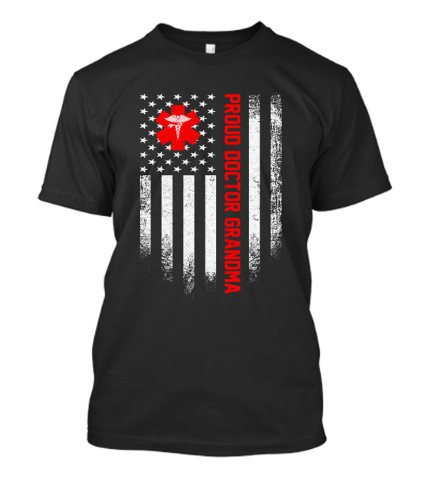 Vintage USA Flag Proud Doctor Grandma Medical T-Shirt