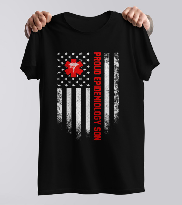 Proud Epidemiology Son Vintage USA American Flag T-Shirt