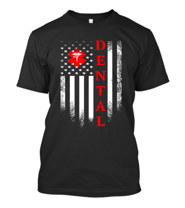 Vintage USA Dental American Flag Dentist T-Shirt