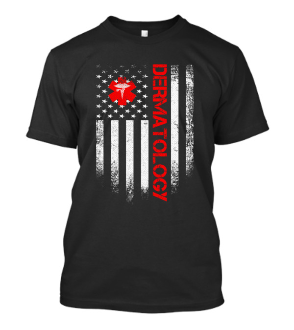 Vintage USA Dermatology Doctor American Flag With Medical Star T-Shirt