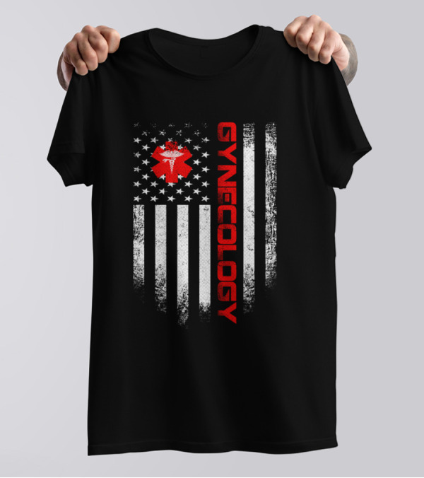Vintage USA Gynecology Doctor American Flag Iconic Design Gyneco T-Shirt