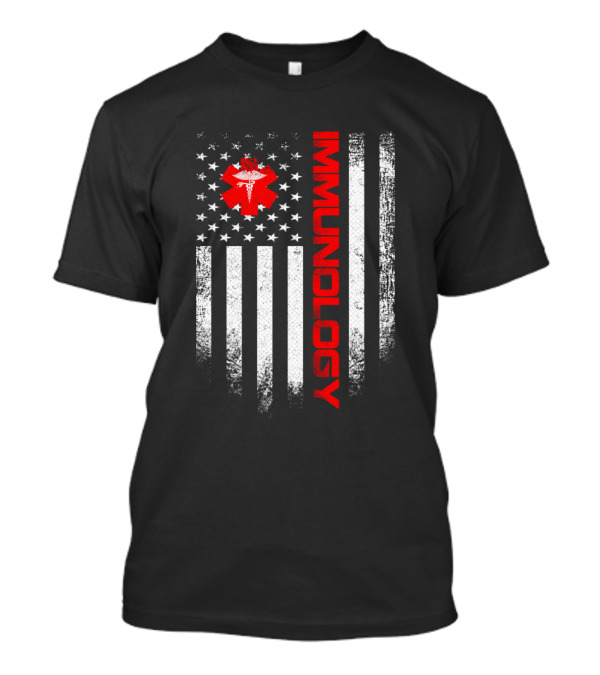 Vintage American Flag Immunology Doctor USA Immuno T-Shirt