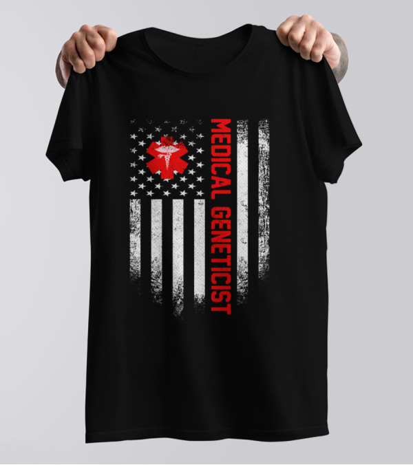 Vintage USA Medical Geneticist American Flag T-Shirt