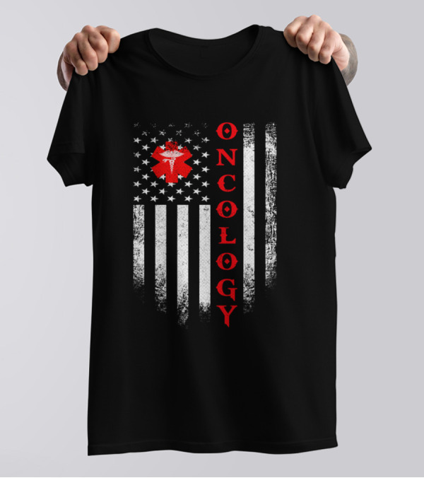 Vintage USA Oncology Doctor American Flag T-Shirt