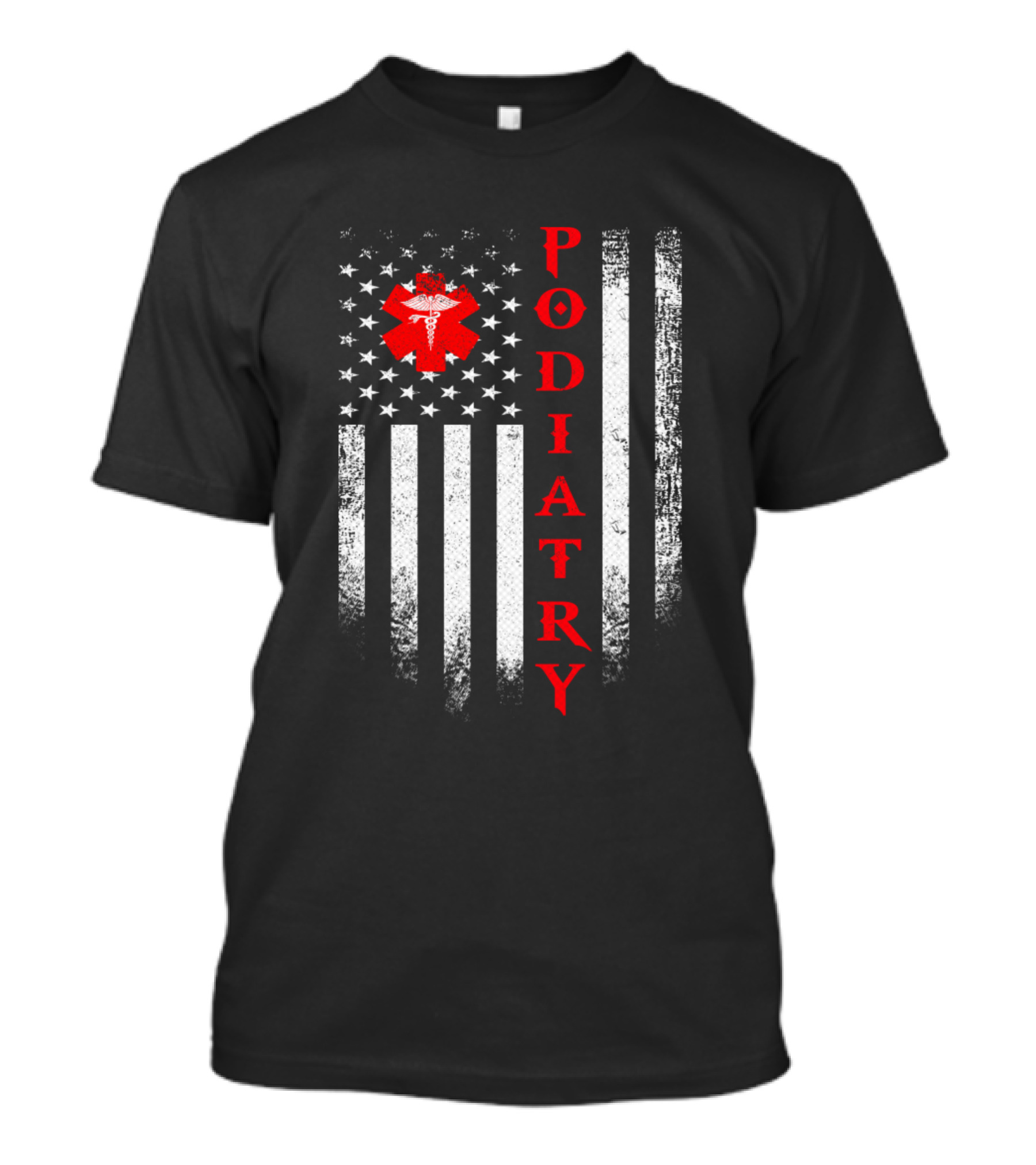 Vintage Podiatry USA American Flag Medical T-Shirt
