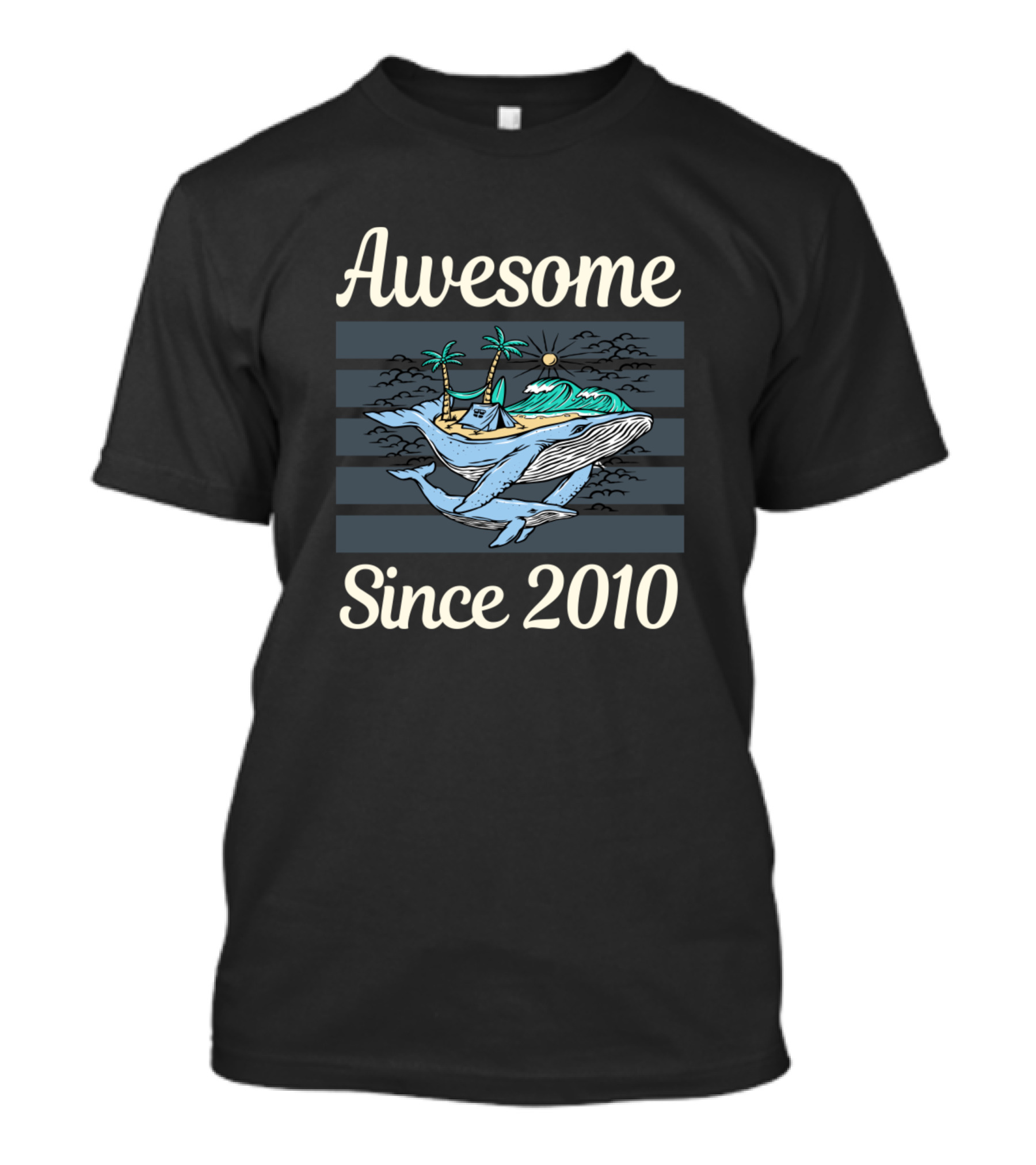 Awesome Whales Island Beach Since 2010 T-Shirt