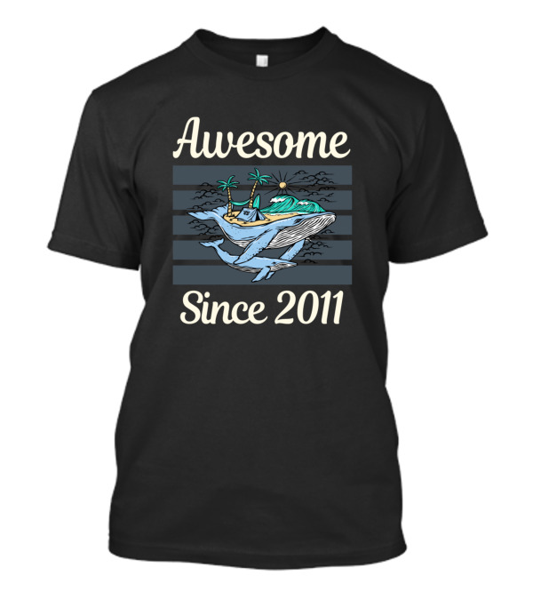 Awesome Since 2011 Whale Island Scene T-Shirt