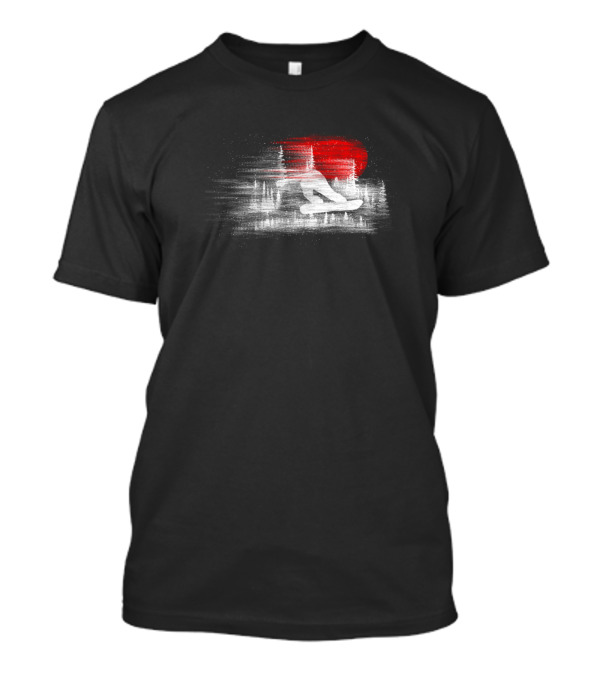 Wind Snowboarder Red Sunset Forest Scene T-Shirt