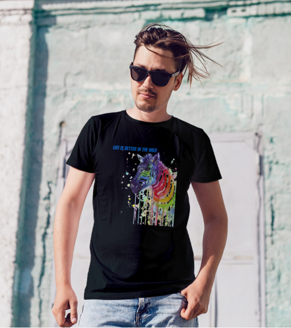 Life Is Better In The Wild Zebra For People Who Like Outdoors And Wild Animal T-Shirt