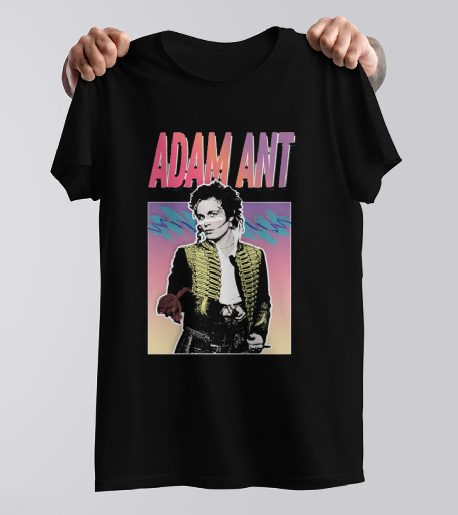 Adam Ant Vibrant Retro Style Portrait With Military Jacket T-Shirt