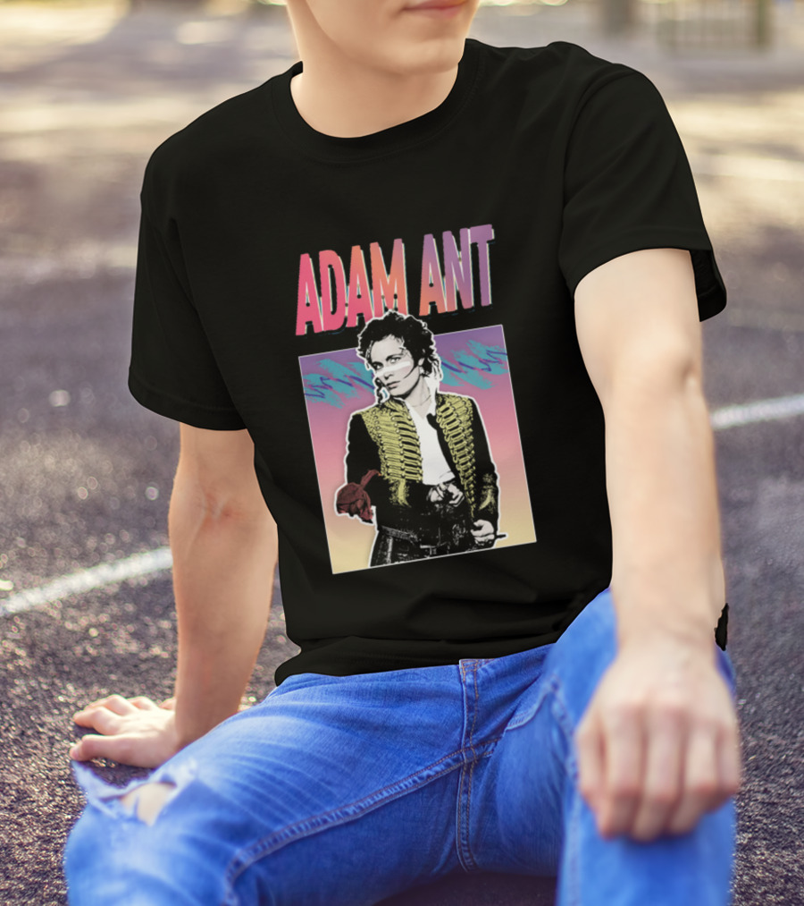 Adam Ant Vibrant Retro Style Portrait With Military Jacket T-Shirt