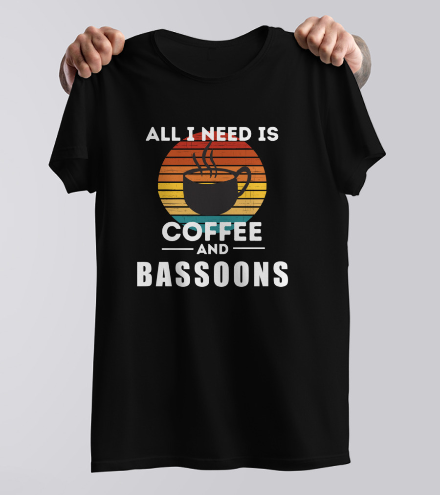 All I Need Is Coffee And Bassoons Vintage Sunset T-Shirt