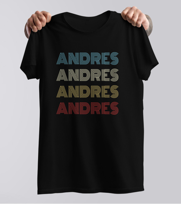Andres Multicolor Retro Name Pride T-Shirt