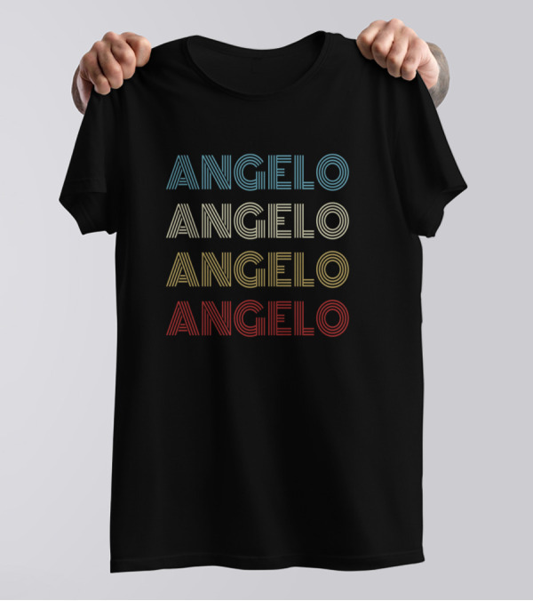 Angelo First Given Name Pride Retro T-Shirt