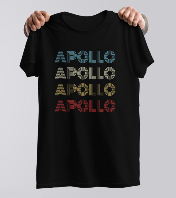 Apollo Vintage Retro Multicolor Name Pride T-Shirt