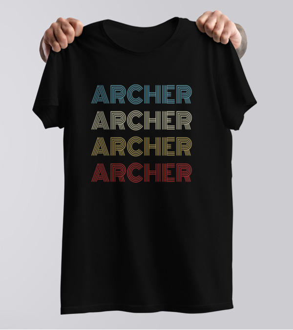 Archer Multicolor Retro Typography Pride T-Shirt