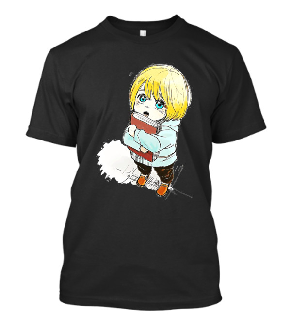 Armin Arlert Chibi Cute Anime Character With Book T-Shirt