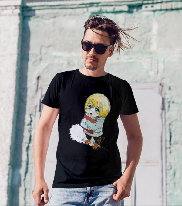Armin Arlert Chibi Cute Anime Character With Book T-Shirt