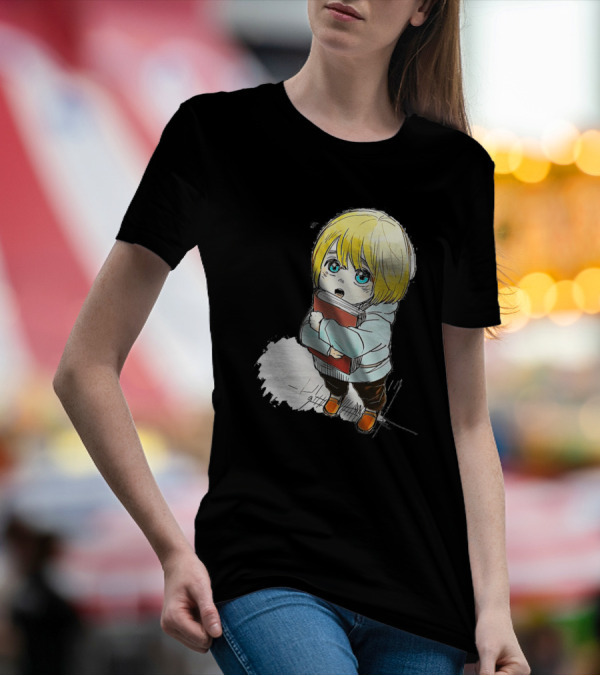 Armin Arlert Chibi Cute Anime Character With Book T-Shirt