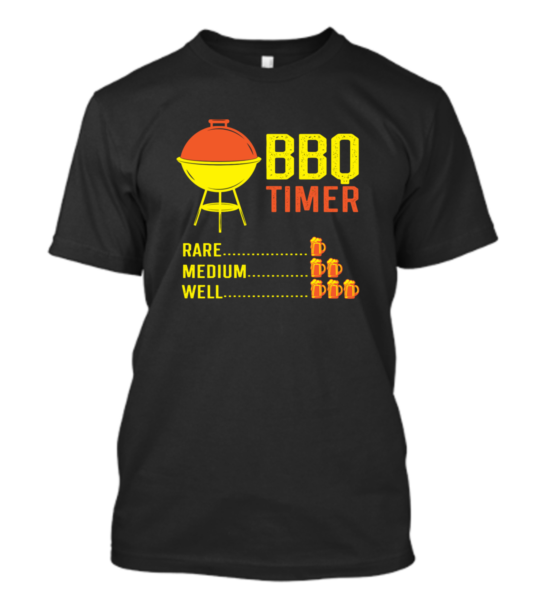 BBQ Timer Rare Medium Well Funny Barbecue Beer Chart Grill Cooking T-Shirt
