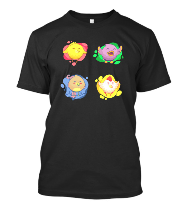 Bird Or Chicks Both Look Same Loving It Playful Cartoon Characters T-Shirt