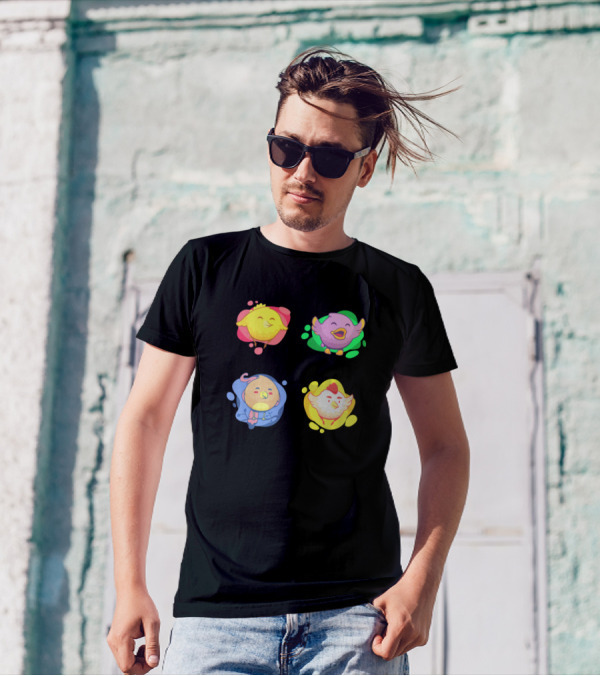 Bird Or Chicks Both Look Same Loving It Playful Cartoon Characters T-Shirt