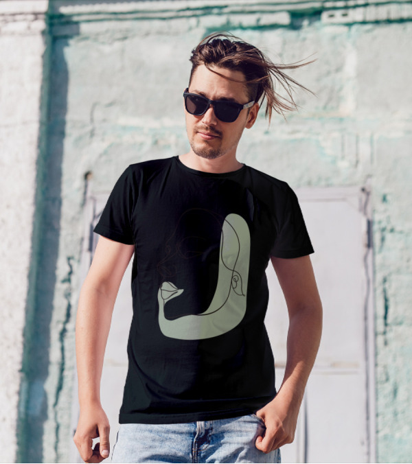 Body Positivity Face Line Drawing Simple Modern T-Shirt