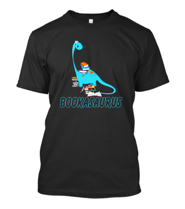 Bookasaurus Dinosaur With Stacks Of Books T-Shirt