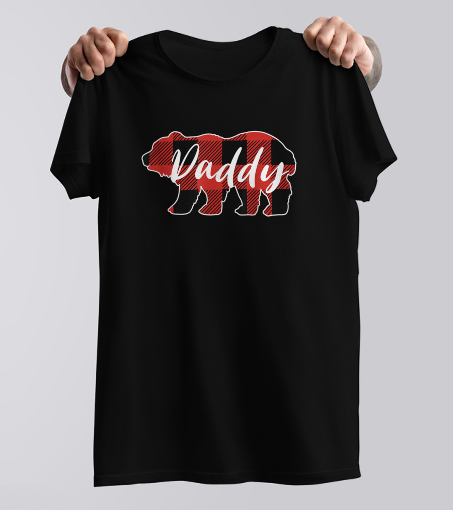 Daddy Buffalo Plaid Bear T-Shirt