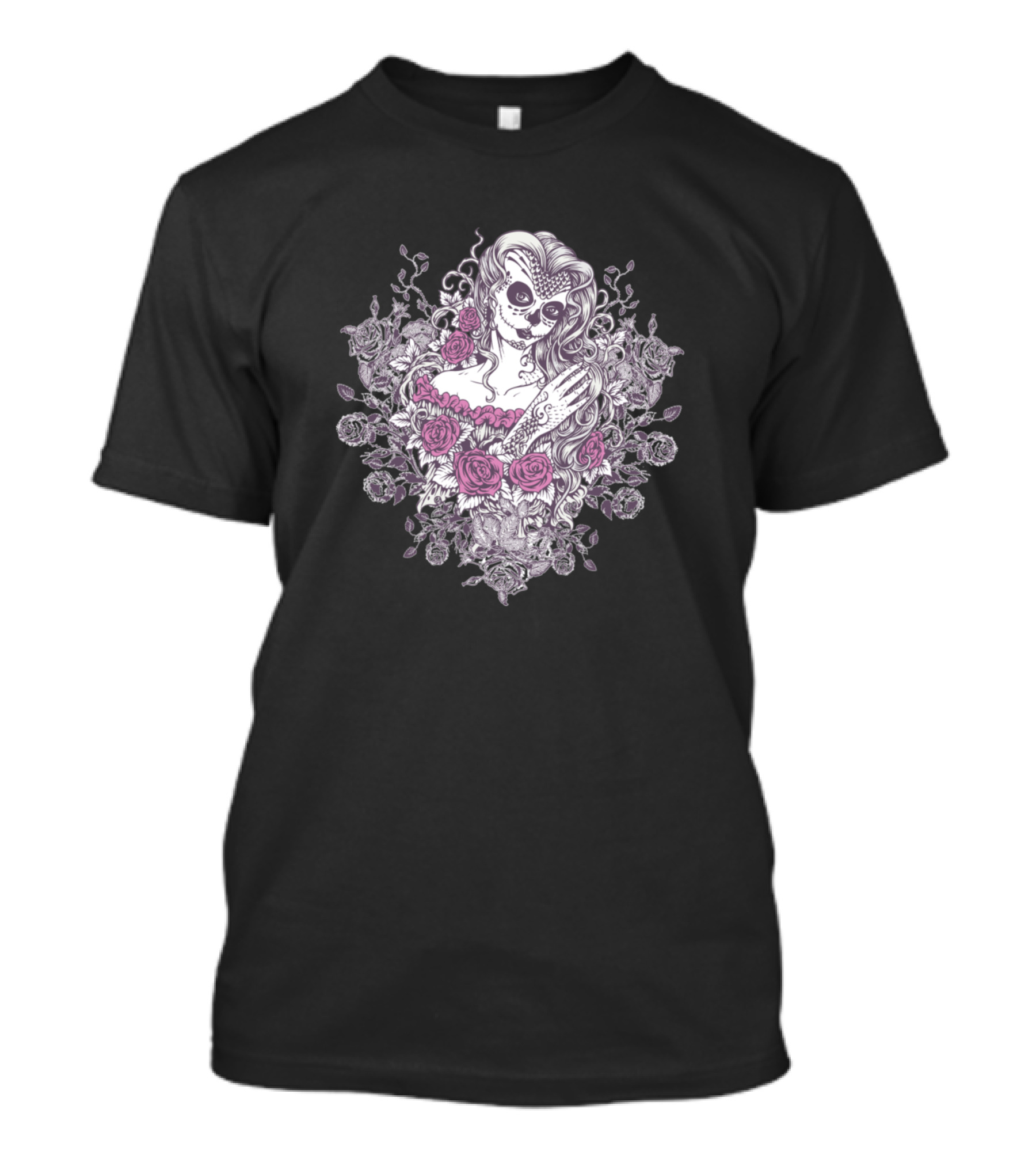 Candy Skull Rose Blossom T-Shirt