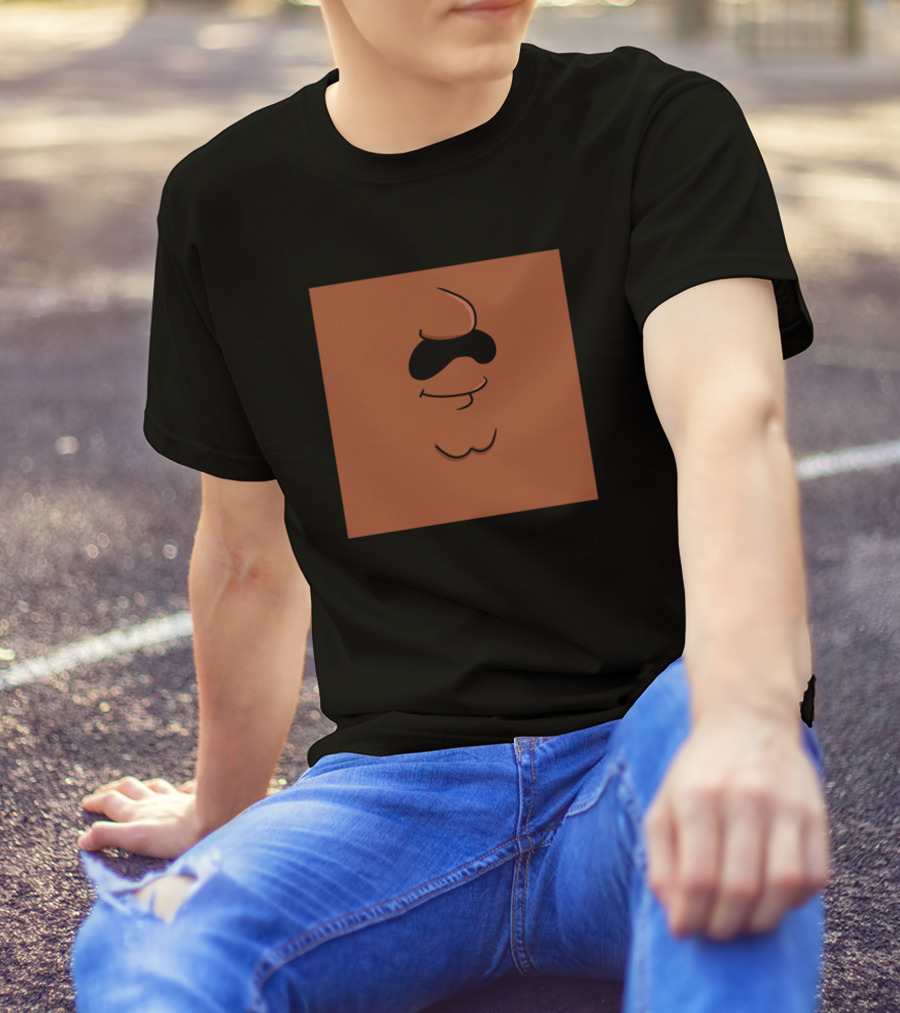 Cartoon Smile Mustache Mystery T-Shirt