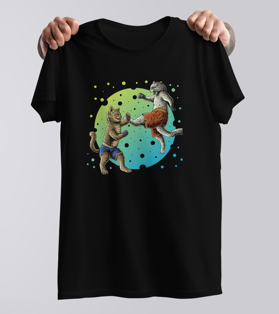 Cat Fighting Cats Kitten Kitty Boxing Match T-Shirt