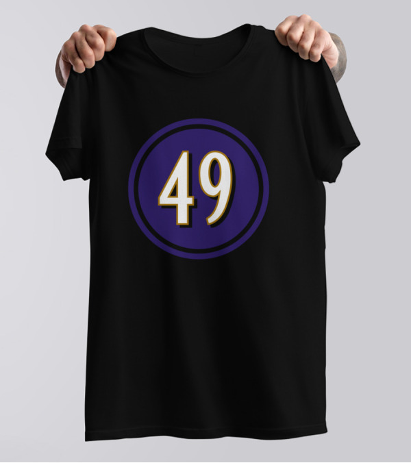 Chris Board 49 Purple And Gold Circle T-Shirt