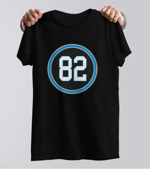 Chris Manhertz Number 82 Blue Circle T-Shirt