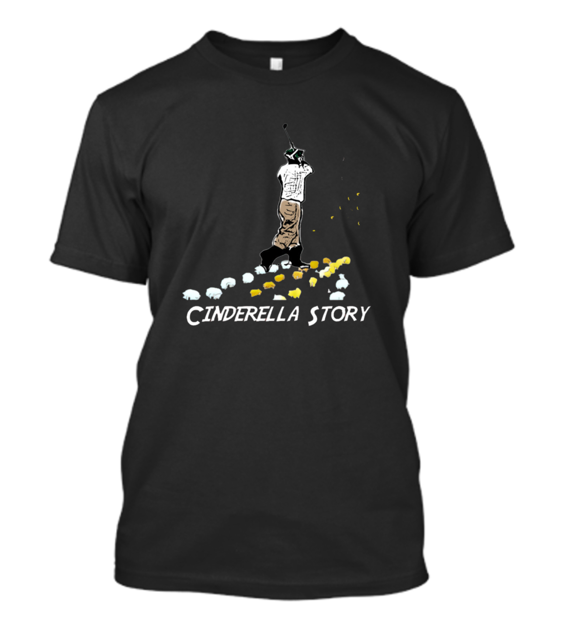 Cinderella Story Golf Swing With Exploding Flowers T-Shirt