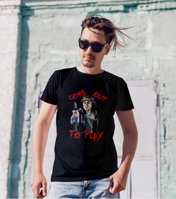 Come Out To Play Knife Illustration Black Jacket Headband T-Shirt