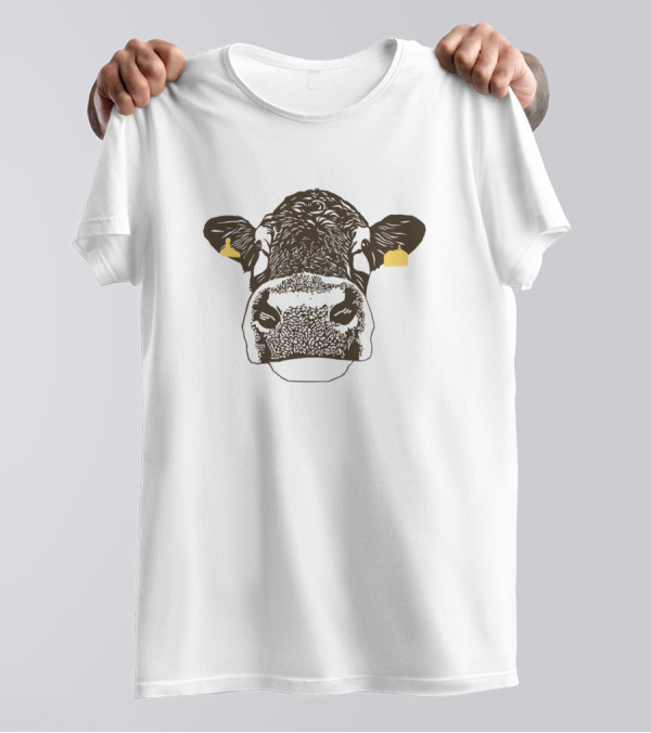 Cows Lady Cow Face With Tags Farming 46 T-Shirt