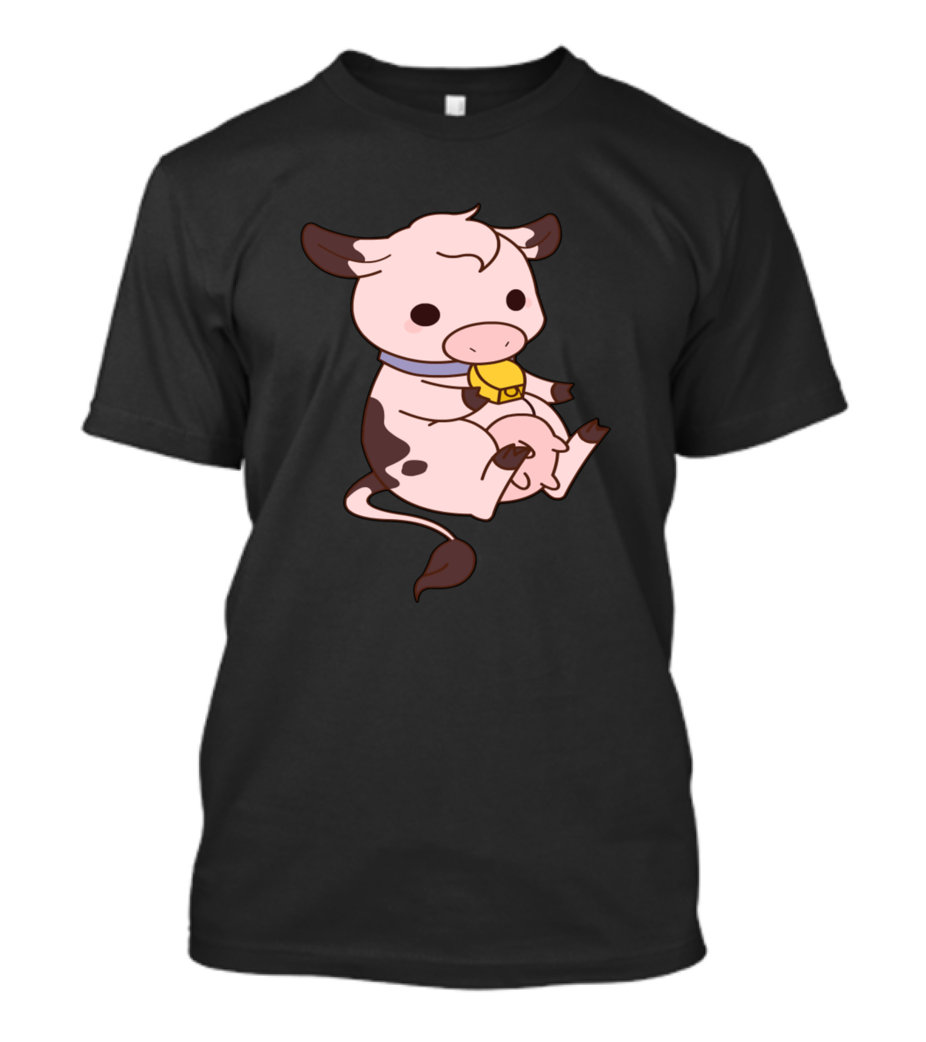 Cows Milk Strawberry Cow With Strawberry Flavor Cute Cartoon Cow T-Shirt