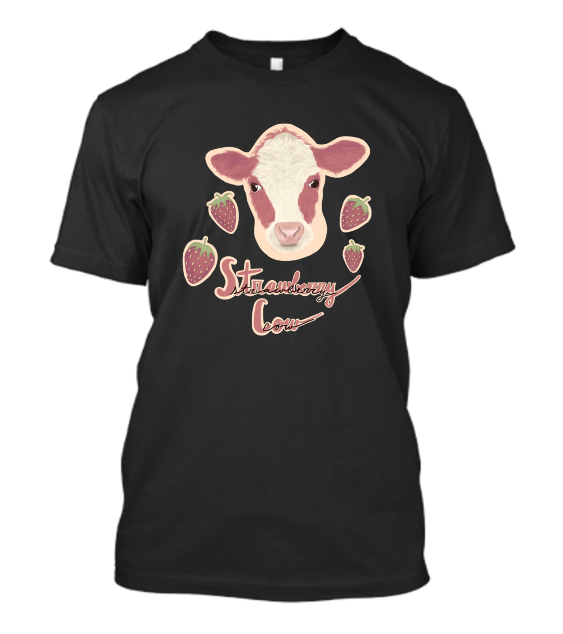 Strawberry Cow With Strawberries Farming 364 T-Shirt