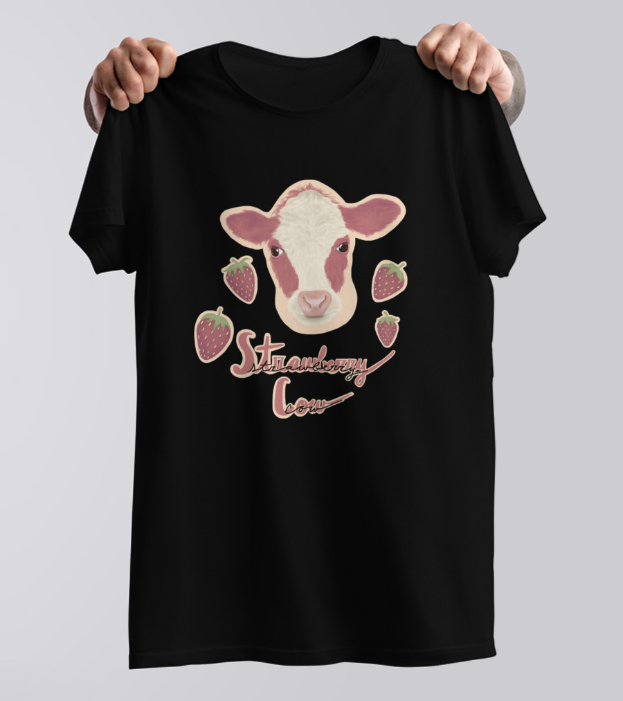 Strawberry Cow With Strawberries Farming 364 T-Shirt