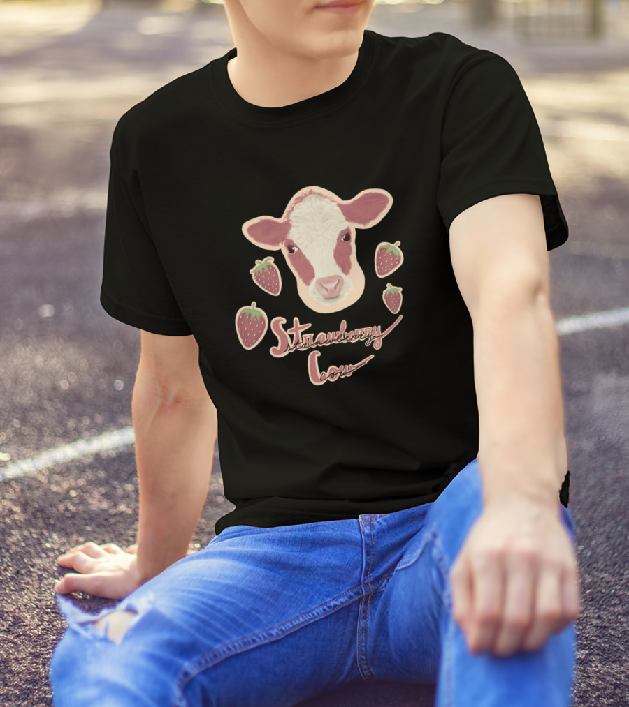 Strawberry Cow With Strawberries Farming 364 T-Shirt
