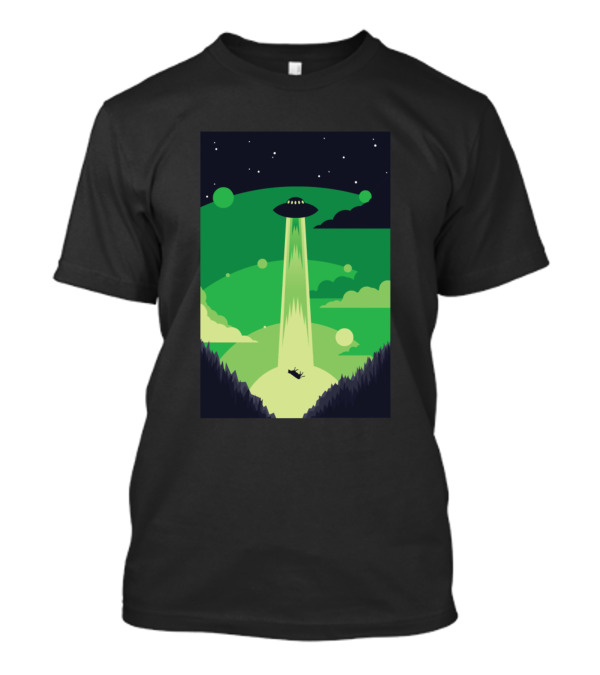 Cows Ufo 416 Farming Space Abduction Scene T-Shirt