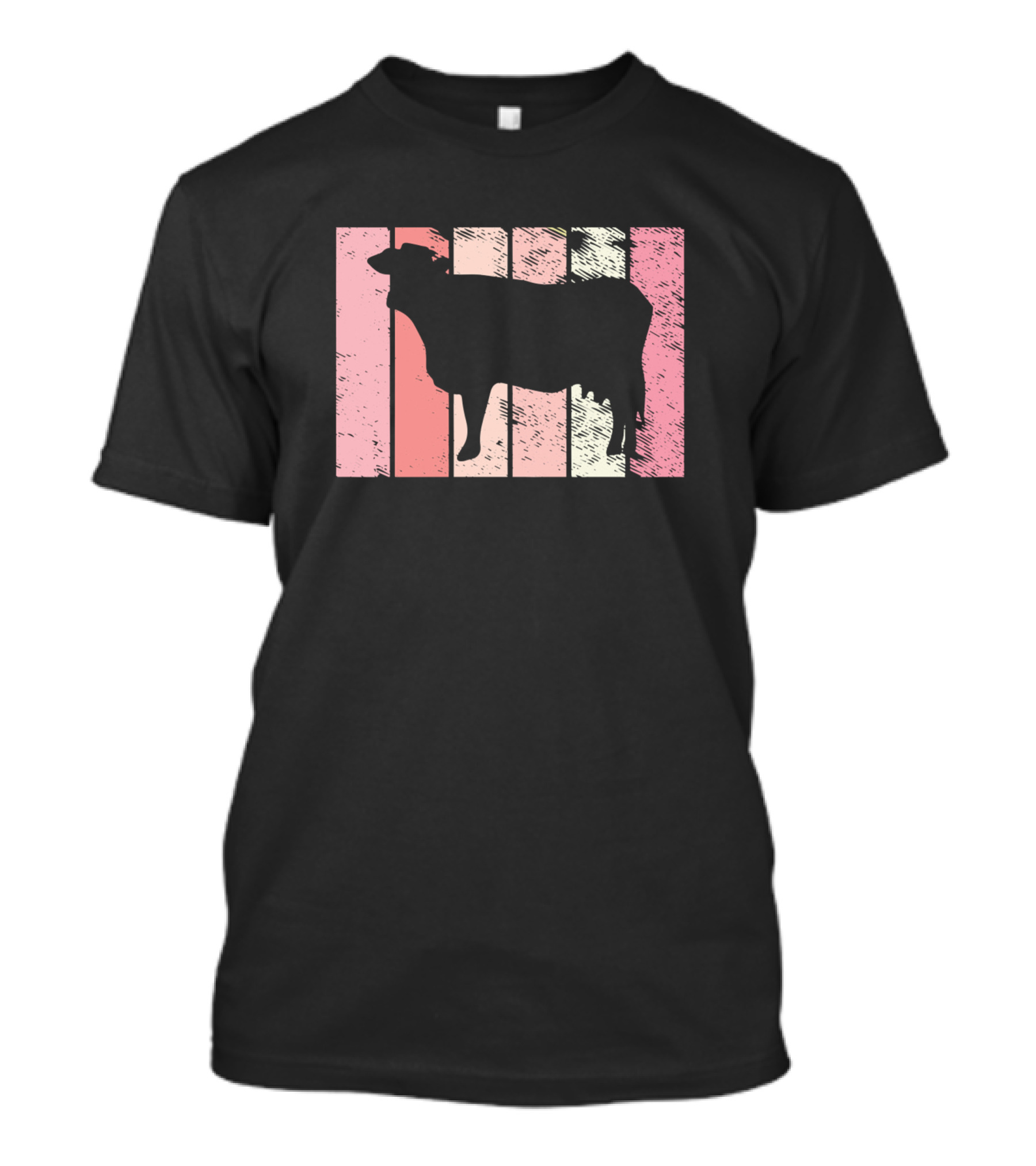 Cows Vintage Strawberry Cow Pillow Pet Retro Silhouette 440 T-Shirt