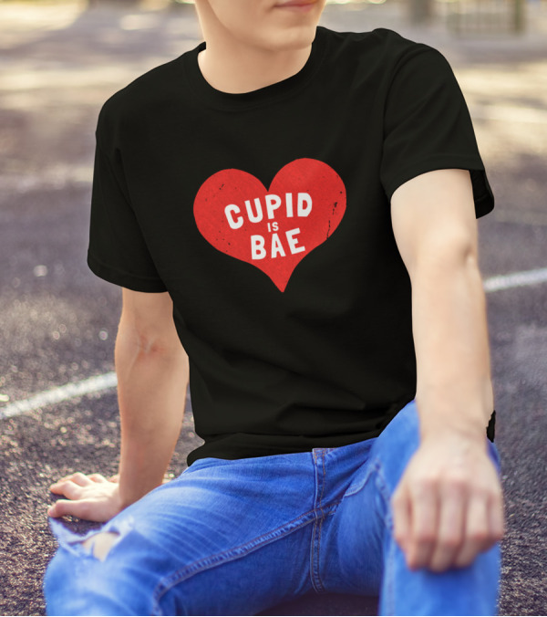 Cupid Is Bae Heart Shaped Red T-Shirt