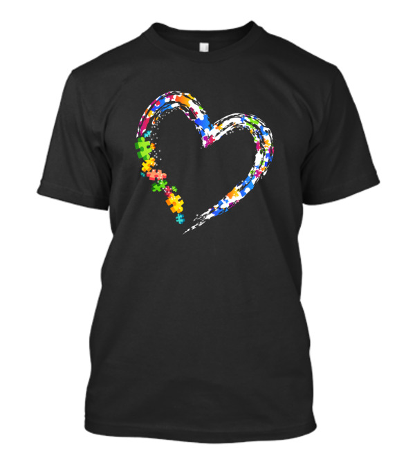 Heart Puzzle Piece Cute Autism Awareness With Love T-Shirt