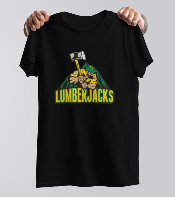 Lumberjacks Axeman Logo Green Mountains T-Shirt