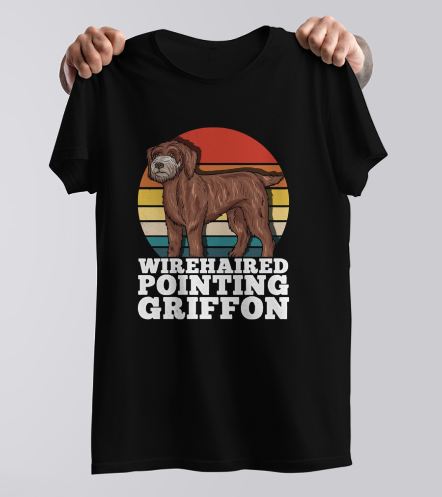 Wirehaired Pointing Griffon Retro Sunset T-Shirt