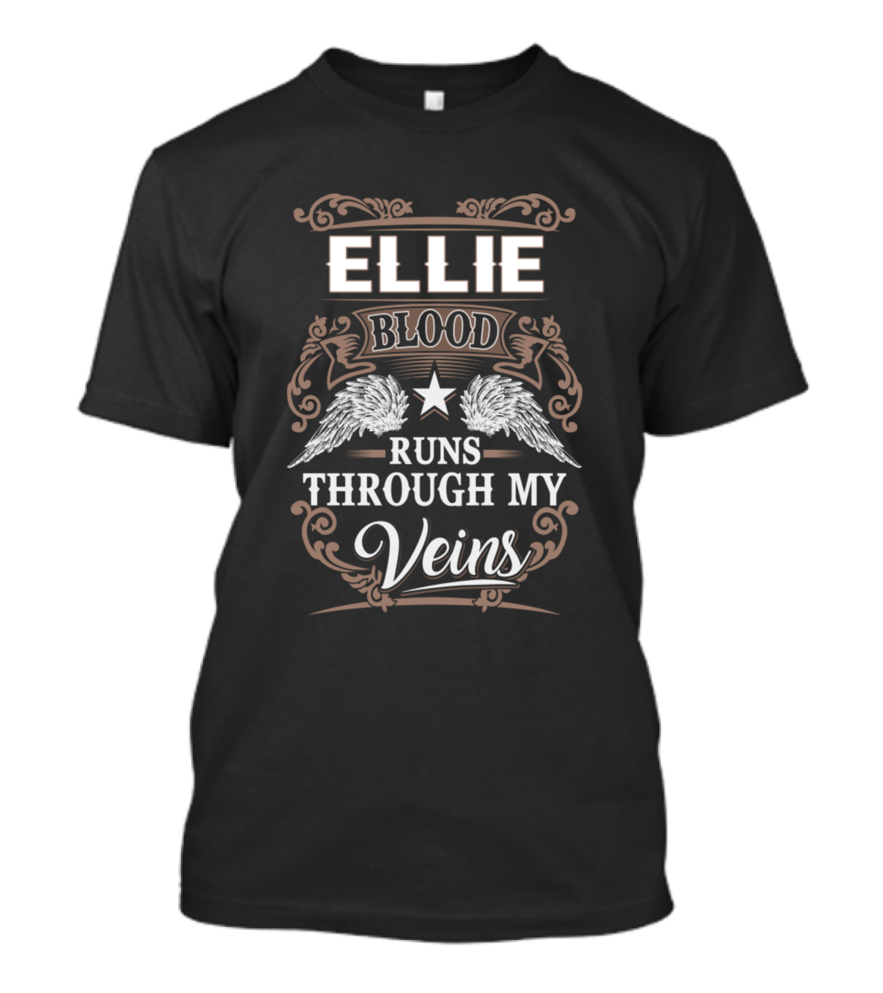 ELLIE BLOOD RUNS THROUGH MY VEINS WINGS STAR ORNATE T-Shirt