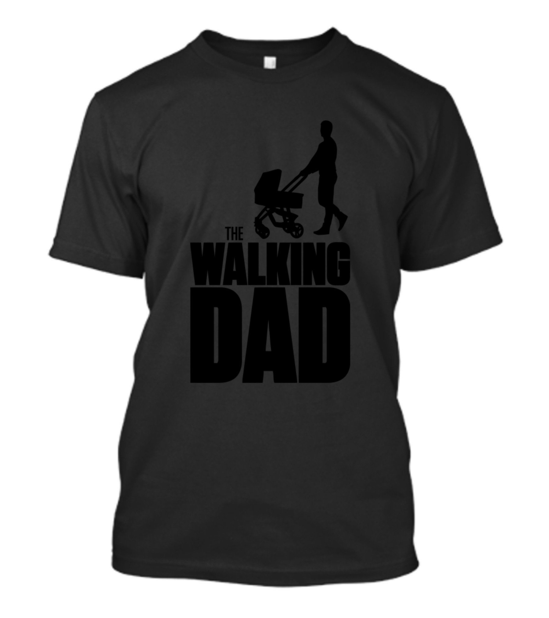 Fathers Day Collection The Walking Dad Silhouette Pushing Stroller T-Shirt