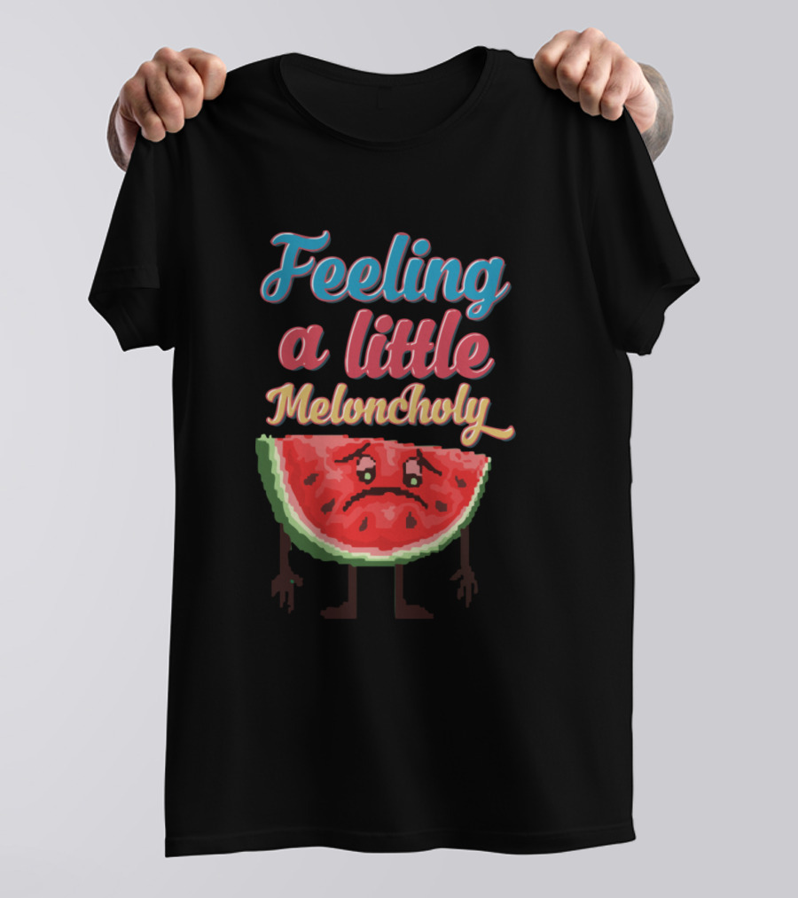 Feeling A Little Meloncholy Melon Slice Pixel T-Shirt